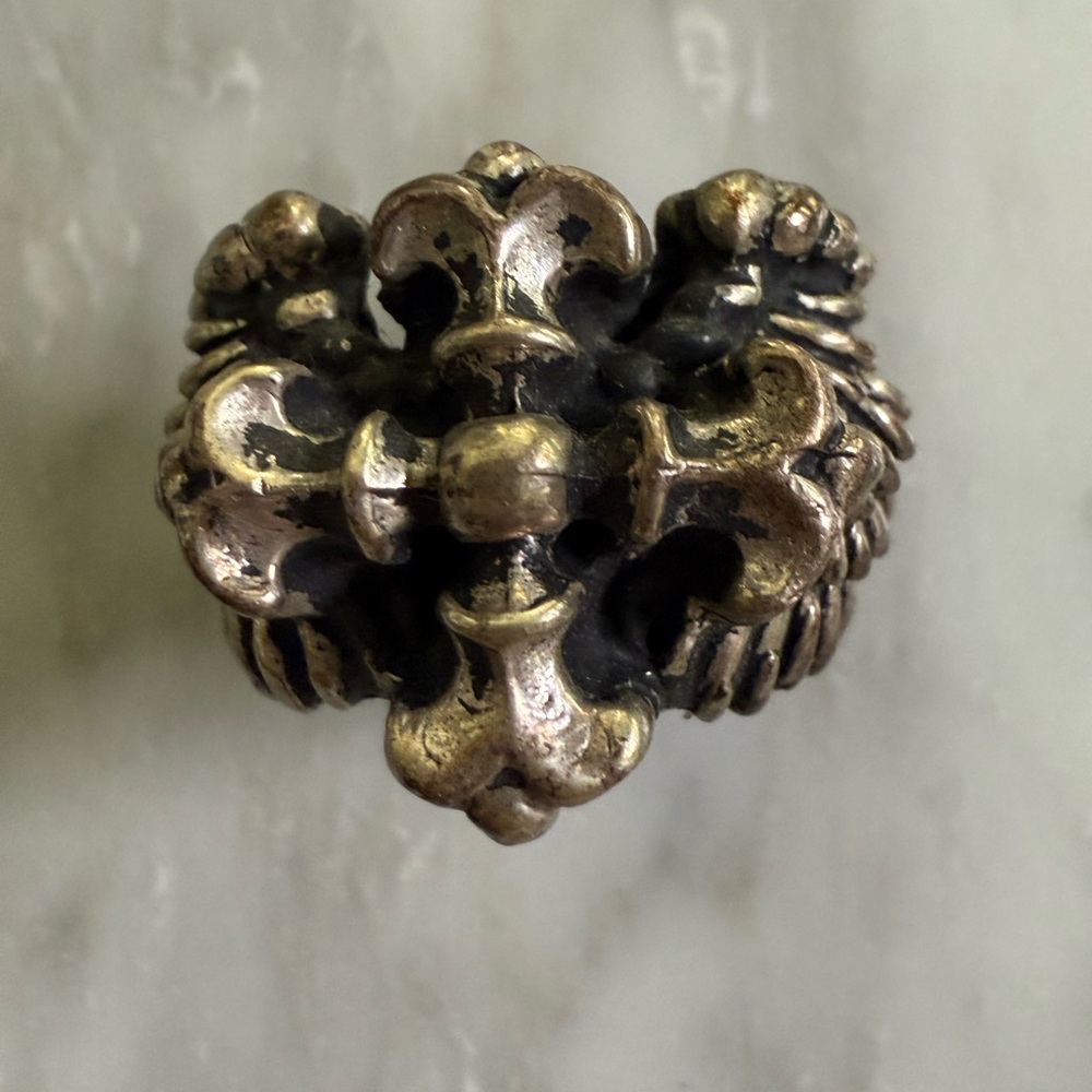 Antique Style Sterling Silver .925 open Men’s  Fleur de Lis Ring
